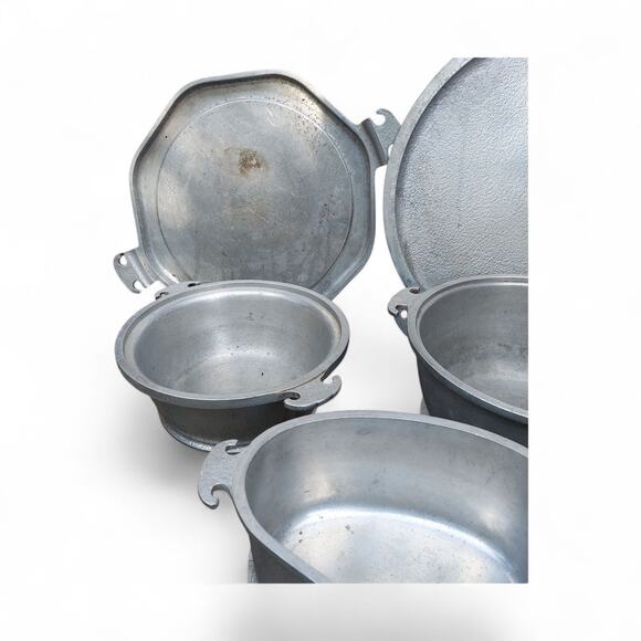 Lot Of 5 Vintage Guardian Service Wear Textured Cast Aluminum Ware No Lids - Picture 3 of 9